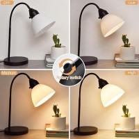 2 Pack Led Desk Lamp For Home Office 3 Levels Dimmable Reading Light Flexible Gooseneck Table Lamp For Bedside Office Rotary S