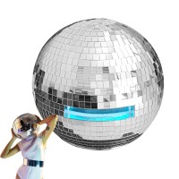 Disco Ball Helmet, Mirror Ball Helmet, Silver Glitter Disco Helmet With Light, 11.8 Inch, Mirror Glass Reflective Ball Helmet For Night Club, Party, Dj, Stage And Wedding (Colorful Lights)