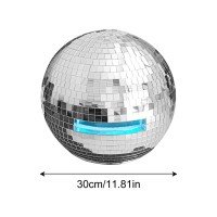 Disco Ball Helmet, Mirror Ball Helmet, Silver Glitter Disco Helmet With Light, 11.8 Inch, Mirror Glass Reflective Ball Helmet For Night Club, Party, Dj, Stage And Wedding (Colorful Lights)