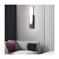 Bodhis Modern Fake Marble Wall Sconce Gold Marble Linear Led Wall Light Black Minimalist Industrial Wall Lamp Indoor For Bedroom Hallway Bathroom Porch (Color : Dark)