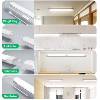 Modlicht Led Shop Light Fixture 2Ft Linkable 18W Plug In Wall Light 5000K Closet Light For Workbench Kitchen Basement Overhea