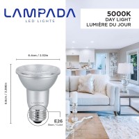 Lampada Par20 Led Dimmable Flood Light Bulb, Dimmable Bulbs For Range Hood Lights, Ceiling Fan, Table Light, 50W Equivalent, 500 Lumens, 5000K Bright White, E26 Medium Base, 120V, Pack Of 6