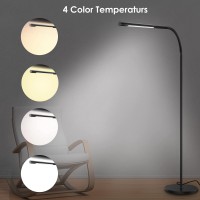 Aigotek Floor Lamp For Living Room Modern Standing Lamps With Lamp Shade Pole Lamps For Bedrooms Tall Lamp For Reading With Rem