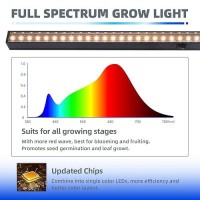 Barrina Grow Lights For Indoor Plants Full Spectrum 1Ft Led Grow Light Fixture Black Cover Led Plant Grow Light Bulbs For Indo