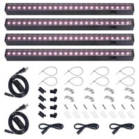 Barrina 1Ft Grow Lights For Indoor Plants Full Spectrum Led Grow Lamp With Black Cover T5 Grow Light Strip Under Cabinet Grow