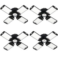 Qiyuanls 150W Led Garage Light 4Pack 15000Lumen Led Garage Ceiling Lights E26 E27 Led Shop Light 41 Adjustable Panel 6500K S