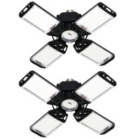 Qiyuanls 150W Led Garage Light 2Pack 15000Lumen Led Garage Ceiling Lights E26 E27 Led Shop Light 41 Adjustable Panel 6500K S