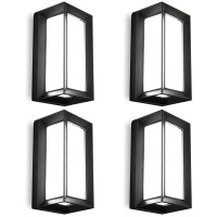 Ledmo Exterior Wall Lights Led Beads 1800Lm Carriage Lights Fixtures Wall Mount Matte Black Outdoor Garage Lights 6000K Aluminum Shade Modern Ip65 Waterproof For House Porch Walkway Coach 4 Pack