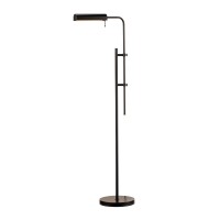 O'Bright Cedric Adjustable Pharmacy Floor Lamp - Industrial Design For Reading, Crafting, Work - 10W Led, Height 45-61 Inches - Ideal For Living Room, Bedside, Office - Black