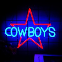 Cowboy Neon Sign Dimmer Cowboys Pentagram Neon Light 126 X 1023 Inch Usb Powered Dallas Led Neon Lights For Party Bar Fam