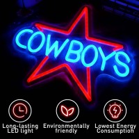 Cowboy Neon Sign Dimmer Cowboys Pentagram Neon Light 126 X 1023 Inch Usb Powered Dallas Led Neon Lights For Party Bar Fam