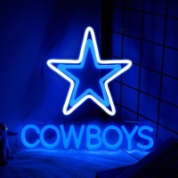 Cowboy Football Neon Signs Dimmer Dallas Pentagram Led Neon Light Usb Powered Coloured Neon Lights For Party Bar Family Gat