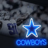 Cowboy Football Neon Signs Dimmer Dallas Pentagram Led Neon Light Usb Powered Coloured Neon Lights For Party Bar Family Gat