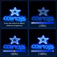 Cowboy Football Neon Signs Dimmer Dallas Pentagram Led Neon Light Usb Powered Coloured Neon Lights For Party Bar Family Gat