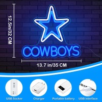 Cowboy Football Neon Signs Dimmer Dallas Pentagram Led Neon Light Usb Powered Coloured Neon Lights For Party Bar Family Gat