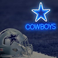 Cowboy Football Neon Signs Dimmer Dallas Pentagram Led Neon Light Usb Powered Coloured Neon Lights For Party Bar Family Gat