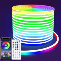 Vimeepro Led Neon Rope Lights 50Ft Music Sync Ip65 Waterproof Flexible Led Rope Lights 44Key Remoteapp Control Outdoor Rgb Neon