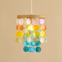 Tribillion Colorful Bedroom Chandelier Capiz Shell D76 H109 Mini Chandelier Wind Chimes Hanging Swag Farmhouse Chandelier Kitc