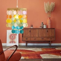 Tribillion Colorful Bedroom Chandelier Capiz Shell D76 H109 Mini Chandelier Wind Chimes Hanging Swag Farmhouse Chandelier Kitc