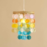 Tribillion Colorful Bedroom Chandelier Capiz Shell D76 H109 Mini Chandelier Wind Chimes Hanging Swag Farmhouse Chandelier Kitc