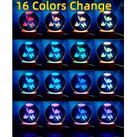 3D Butterfly Crystal Ball Lamp Lifelike Three Butterflies Night Light 16 Colors Changing Light Dimmable Remote Control Butterfly