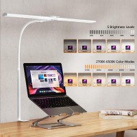 Eppiebasic Led Desk Lamp,Double Head Architect Desk Lamps For Home Office,Extra Bright Workbench Office Lighting,Eye Protection Modern Desk Light For Monitor Working Reading White 1200Lm