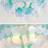 Tribillion 138 Natural Capiz Shell Chandelier 3 Light Mini Chandelier Boho Ceiling Light Entryway Light Fixture For Girls Be