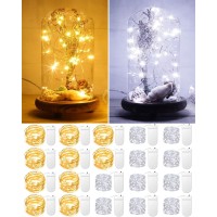 20 Pack Fairy Lights Battery Operated 33Ft 20 Led Mini String Lights Copper Wire Twinkle Lights For Mason Jars Festivals Weddin