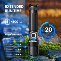 Rechoo Rechargeable Flashlights High Lumens 10000 Lumens Tactical Flashlights Super Bright Led Flashlight With 5 Mode Zoomab