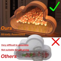 Itownkn Tulip Night Light Mirror Cloud Lights Simulation Flower Decorative Night Lamp Livingroom Decor Table Lamp Children Girl