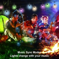 Emaner Outdoor String Lights Color Changing 96Ft Wifi App String Light Music Sync With Remote Alexa Google Home Compatible I