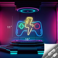 Game Pad Controller Neon Sign 11 15 For Room Decor Teen Kids Led Wall Decor Gamer Gifts Blue