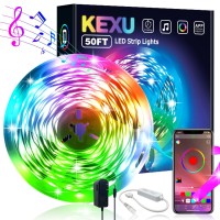 Kexu 50Ft Led Strip Lights Led Lights For Bedroom Led Light Strips With App Music Sync Lights For Bedroom Led Lights For Room Decoration