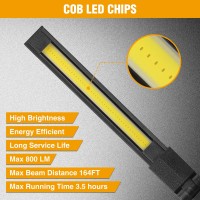 Everbrite Led Rechargeable Work Light 800Lm Cob Foldable Flashlight Magnetic Work Lights With Hanging Hook 360 270 Rotation