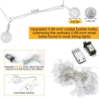 Rxment 50Ft String Lights Extendable Crystal Globe String Lights Plug I