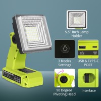 1500Lm Cordless Light For Ryobi One 18V Liion Nicad Nimh Battery Portable Led Spotlight With Usb Typec Port 25W Led Wor