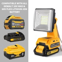 1500Lm Cordless Light For Dewalt 20V Max Lithiumion Battery Portable Led Spotlight With Usb Typec Port 25W Led Work Light