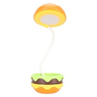 Kids Desk Lamp, Book Reading Light Stable Base Hamburger Style Soft Warm Light Flexible Gooseneck For School