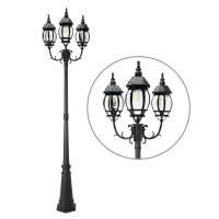 Lutec Outdoor Solar Post Light With Triplehead Dusk To Dawn Solar Lamp Post Light Aluminium Vintage Street Lights For Lawn Pa