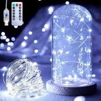 2 Pack Usb Fairy Lights Plug In Each 66 Ft 200 Led Twinkle String Lights With Remote And Timer 8 Modes Silver Wire Mini Starry