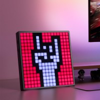 Buyya Led Pixel Art Display 16X16 Smart Clock Rgb Pixel Matrix Panel Diy Graffiti Animations Patterns Text Programmable Led Si