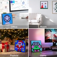 Buyya Led Pixel Art Display 16X16 Smart Clock Rgb Pixel Matrix Panel Diy Graffiti Animations Patterns Text Programmable Led Si