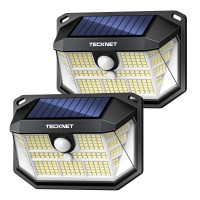 Tecknet 231 Led Solar Lights For Outside Waterproof 2 Pack 300 Security Wall Lights With 3 Lighting Modes Ip65 Pir Outdoor Mot