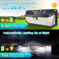 Solar Outdoor Lights 4000Lm 388 Leds Motion Sensor Outdoor Light Ip65 Waterproof Solar Powered Outside Lights With 270 Wide An