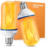 Vicstone Upgraded Led Flame Light Bulbs 4Mode Flickering Light Bulbs With Upside Down Effect E26 Fire Light Bulb For Porch Pa