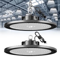 Elekico High Bay Led Shop Light Upgrade Super Bright 2 Pack 250W Ufo Led High Bay Light 35000Lm 5000K Commercial Lighting Gara