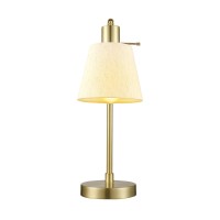 Globe Electric 61000057 16 Desk Lamp Matte Brass Finish White Linen Shade Pivot Joint Onoff Rotary Switch On Socket E26