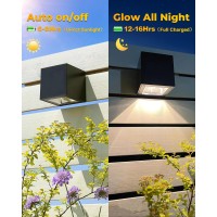 Solar Wall Lights Outdoor,Square Modern Solar Wall Sconce Lights Ip65 Waterproof Down Lighting Solar Outdoor Lights For House Wall,Porch,Garden,Yard, Patio,Fence Decor