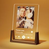 Luckor Personalized Photo Gifts For Girlfriend Women Wife Her Customized Walnut Led Picture Frame For Couple Boyfriend Him Cus