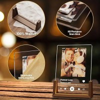 Luckor Personalized Photo Gifts For Girlfriend Women Wife Her Customized Walnut Led Picture Frame For Couple Boyfriend Him Cus